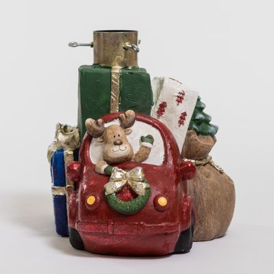 18" Red Car w/Gifts Tree Base