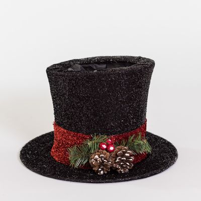 Black Snowman Hat Décor