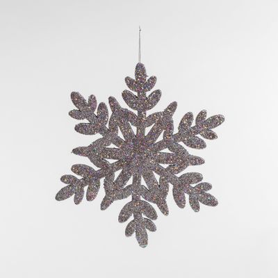 15" Silver Glitter Snowflake - Metallic Collection