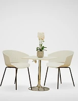 Bar Table Square Solid White Color - Adjustable