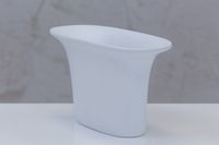 6" Flusso Oval Pot - Matt White