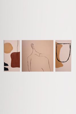 32"x64" Cream Canvas 3 Set