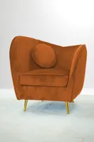 Donna Armchair-  Velvet Ochre Orange