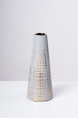 12" Vase Cement w/Gold