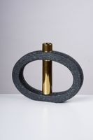 13" Vase Black w/ Gold