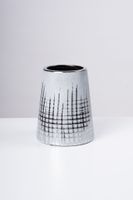 7" Vase Cement w/Silver