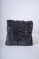 FUR CUSHION -BLUSH BLACK