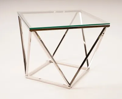 Stainless Steel Clear Glass Table - Gemma Collection