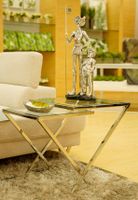 End Table Set Clear Glass - Gemma Collection