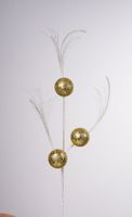 25" Ball Grass Spray White Ired/Gold Ball