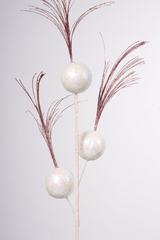 25" Ball Grass Spray Pink White/Irid Ball