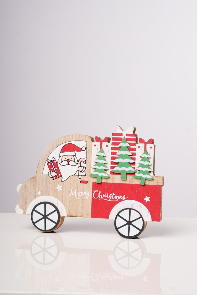 8" Car With Santa and Trees