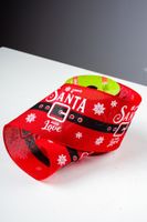 4"X 25 FT Linen w/Black Santa Belt Ribbon