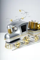 24" Metal Train Silver /Gold-Voiture Collection