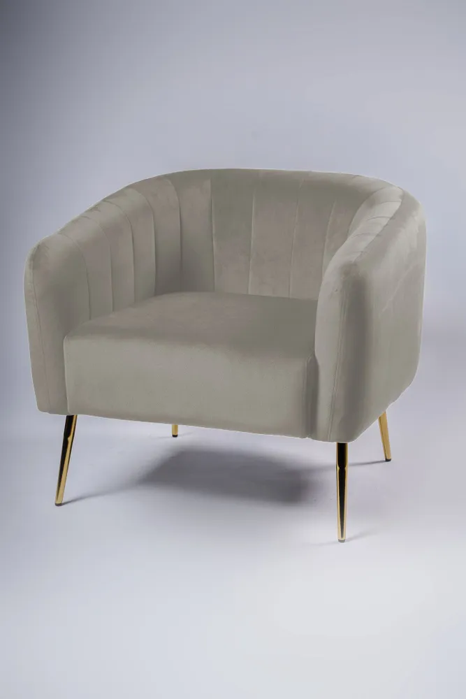 Gianna  Armchair -  Velvet Light Grey