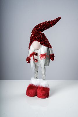 22"  Standing Gnome Red/Silver