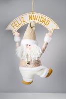 20" Feliz Navidad Santa Lt. Gold