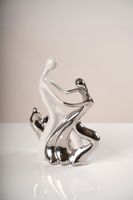 12" Silver/White  Ceramic  Spin Sculpture  - Pur collection