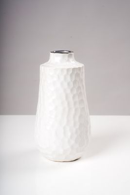 10" Vase White/Silver