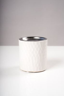 4" Candleholder  White/Silver - Sylvana Collection