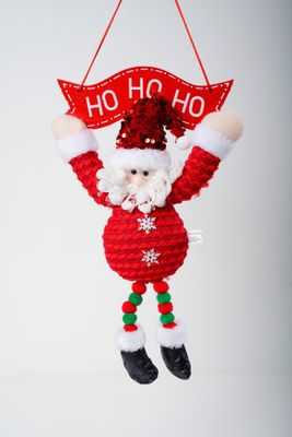 18" Hanging Santa With a Sign