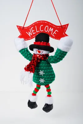 18" Snowman With a Sign