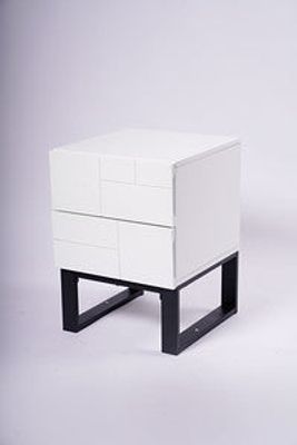 22" End Table-Two Drawers Gloss White