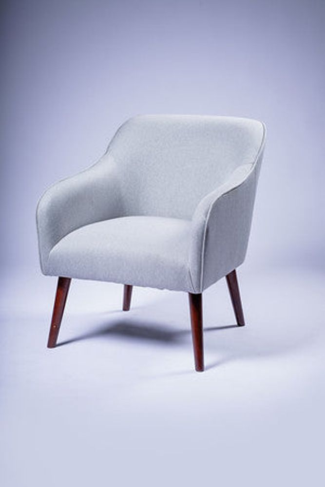 Pia Arm Chair -  Lt. Grey Brown Legs