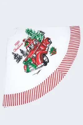 48" Tree Skirt A Desing Car on B/Style (red/white)