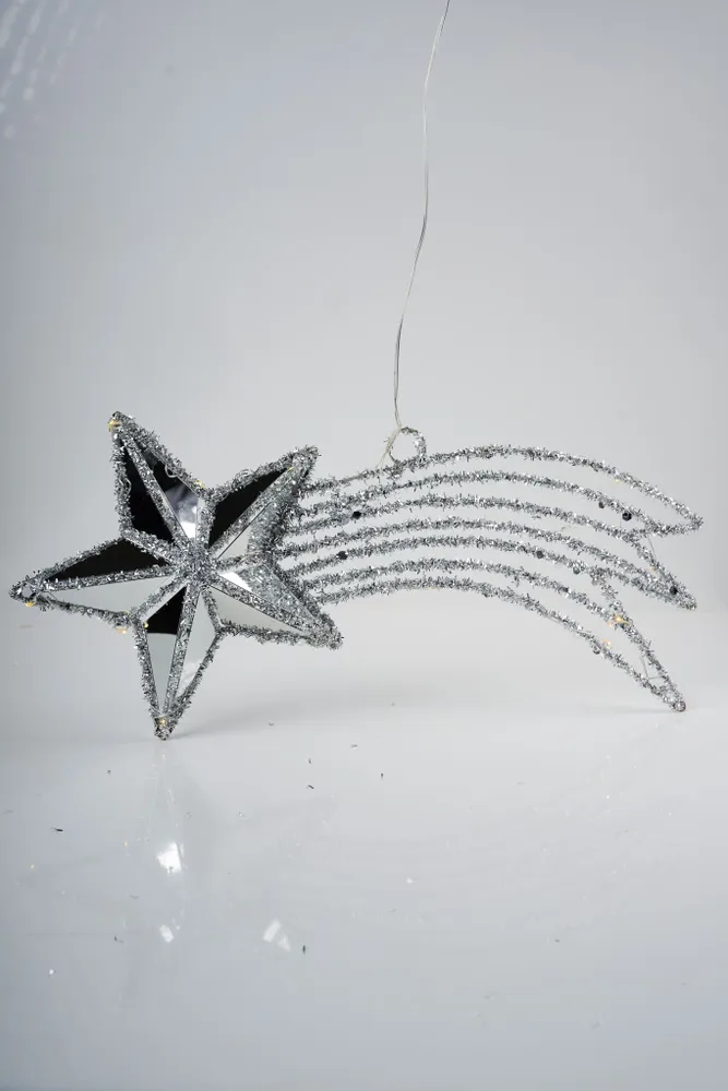 10"x22" Silver Shooting Star w/Light