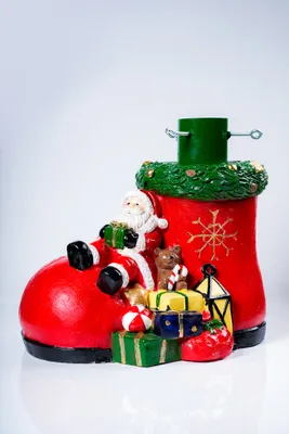 Santa On Boot Tree Base