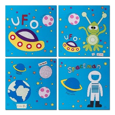 Kids Outer Space Set 4 Canvas