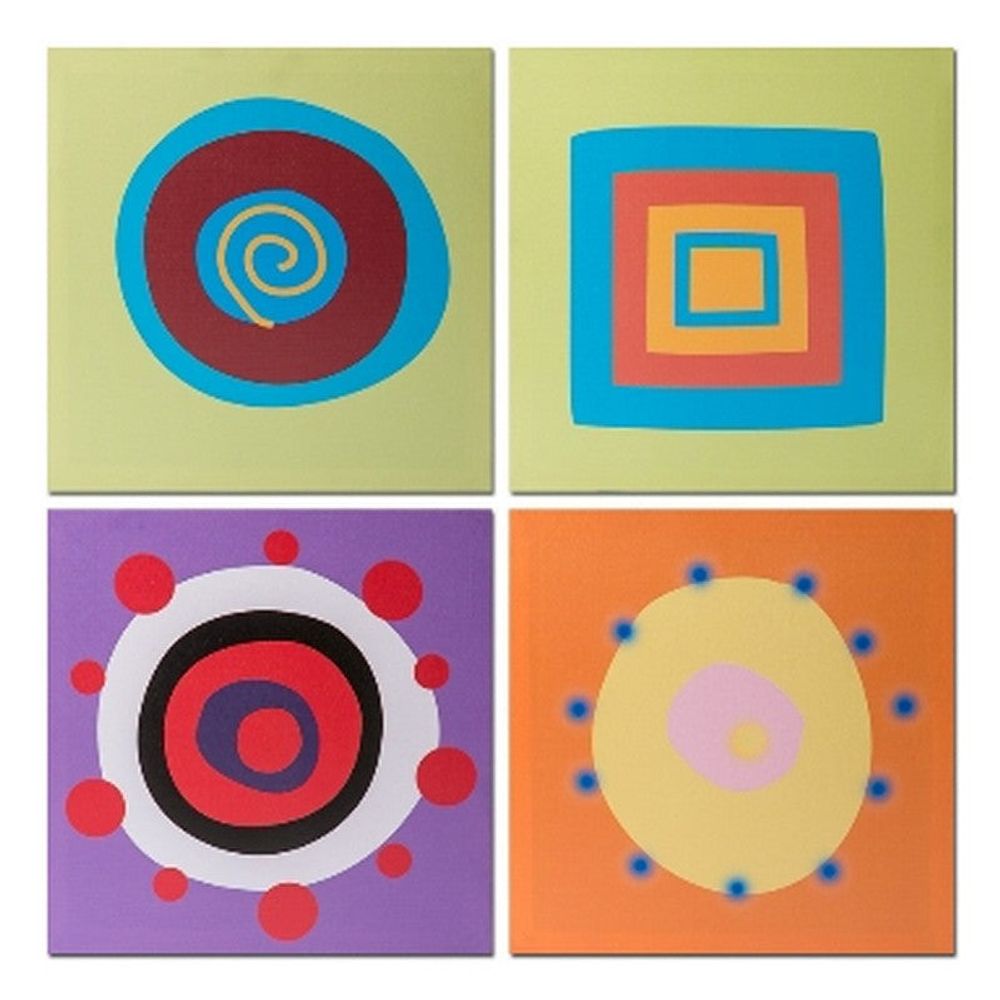 Circles  Square Set 4 Canvas