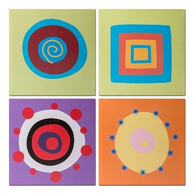 Circles  Square Set 4 Canvas