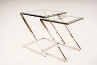 End Table Set Clear Glass - Gemma Collection