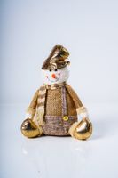 12" Sitting Snowman Gold Series