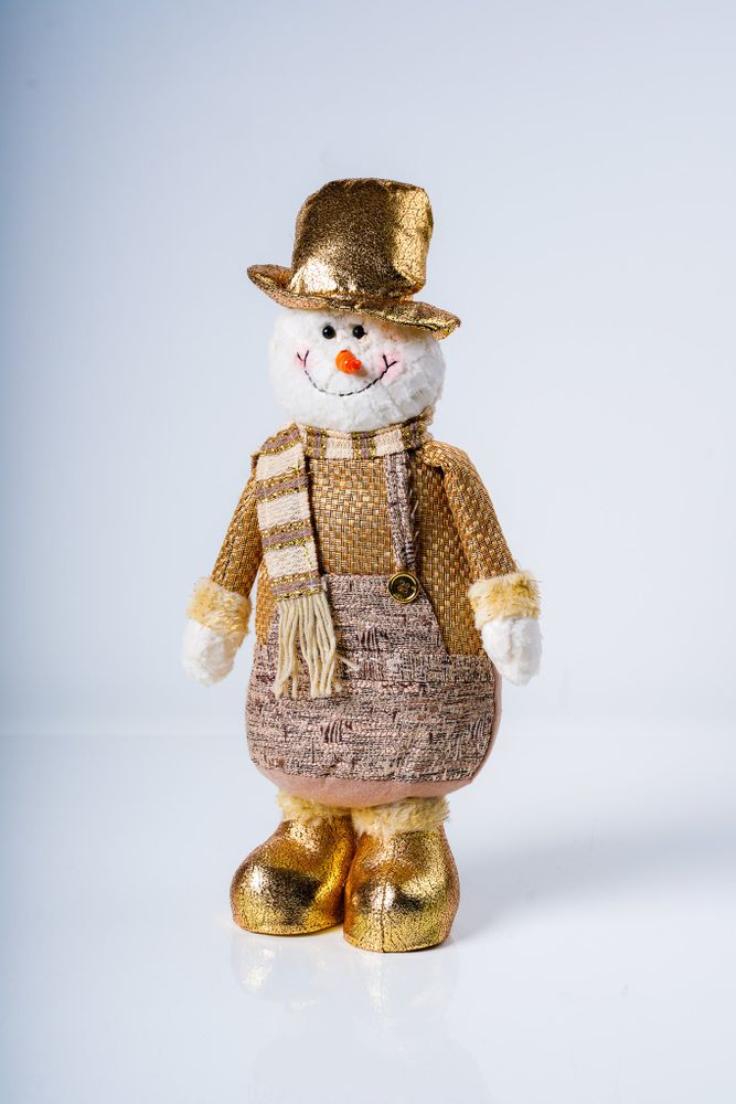 17" Standing Snowman  Gold Series