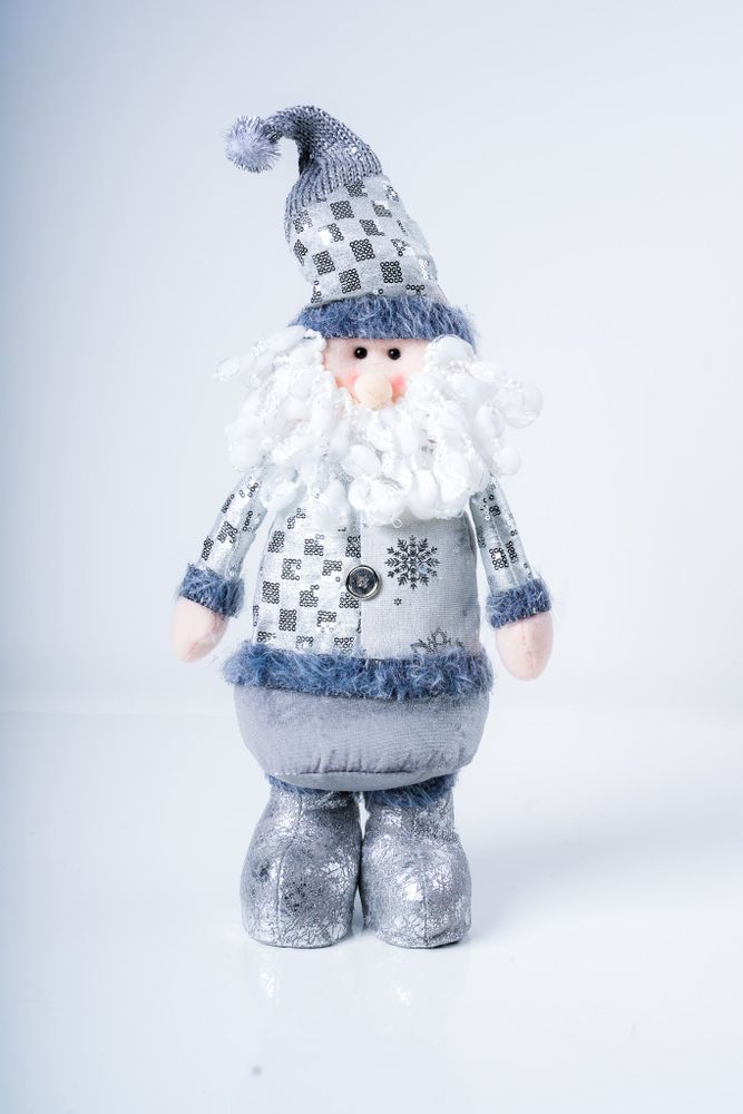 17" Standing Santa  Silver  Series