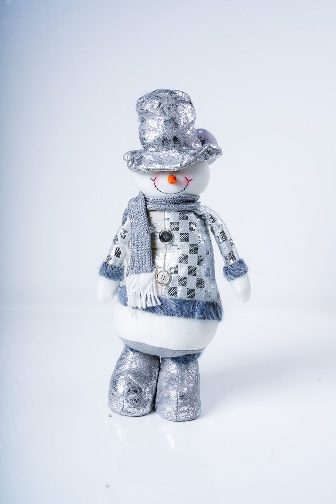 17" Standing Snowman Silver  Series