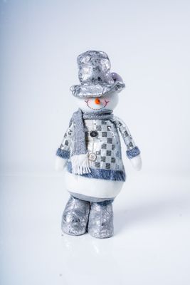 17" Standing Snowman Silver  Series