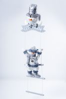 27" Snowman  Ladder Silver  Series