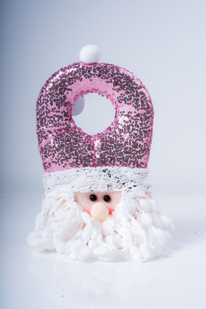 12" Santa Door Hanger  Pink  Series