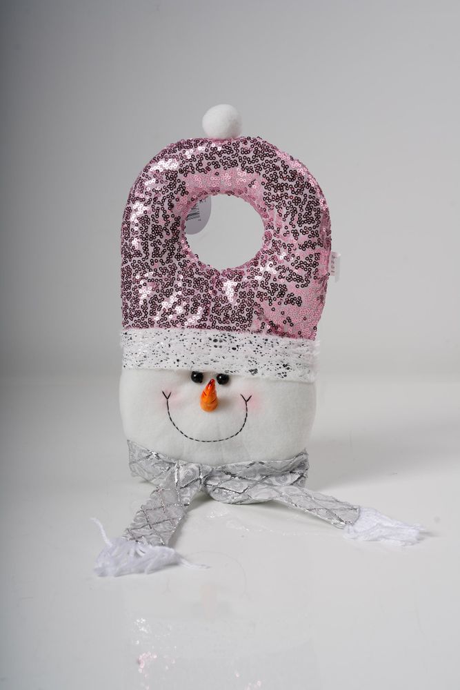 12" Snowman Door Hanger  Pink  Series