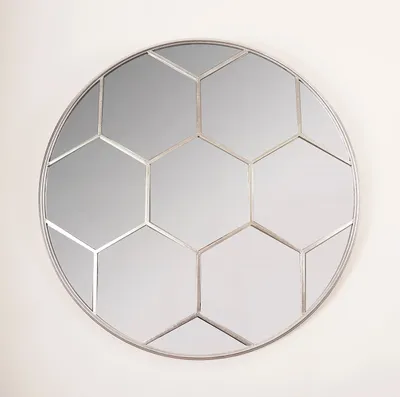 Silver Hex Mirror - Metalle Collection