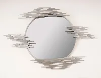 Silver Round Cascade Mirror - Metalle Collection