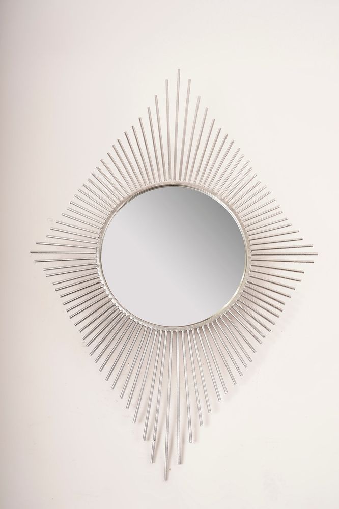 Silver Peruvian Diamond Mirror - Metalle Collection