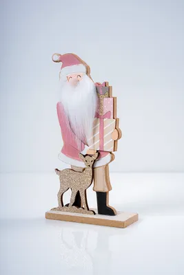 9" Decoration Santa Pink