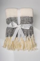 50"x 60" Fluffy Throw Blanket DK Gray/White