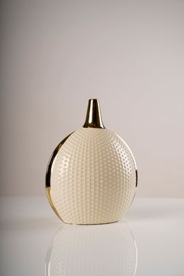 11" Gold/Cream round ceramic - Pur collection