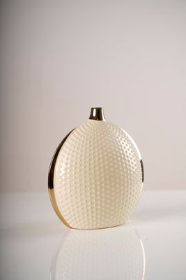 8" Gold/Cream round ceramic - Pur collection